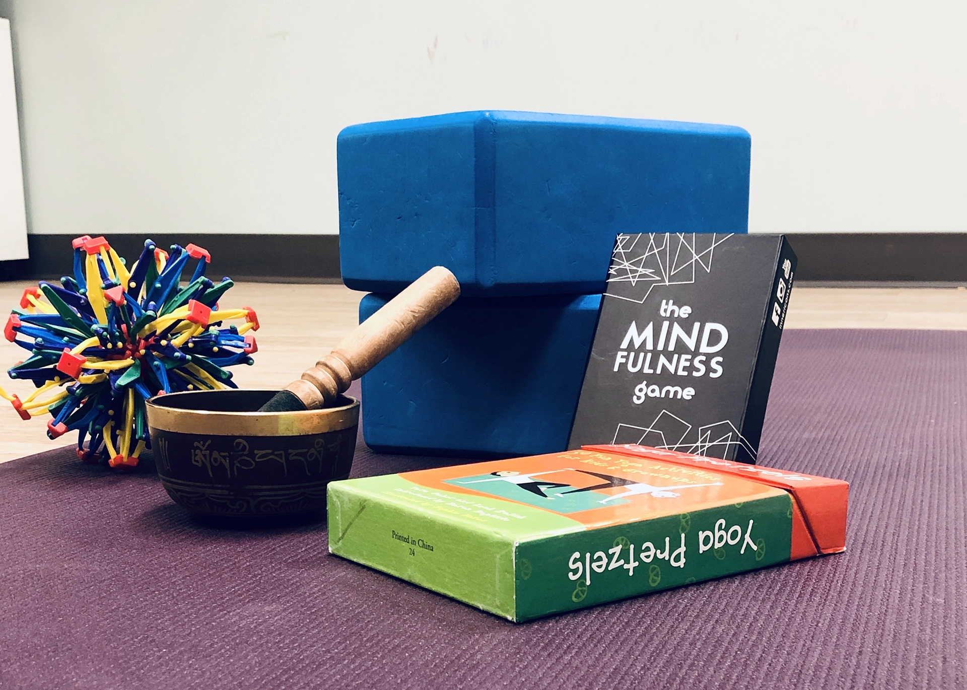 Yoga and mindfulness materials used in child-centered therapeutic practice